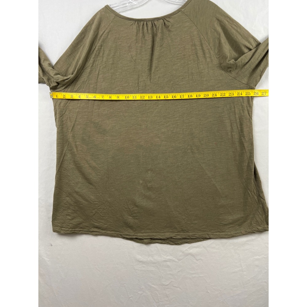 Jane & Delancey Peasant Top Womens 2X Olive Green Embroidered Tassel Boho Blouse - Picture 7 of 9